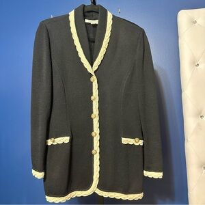 VTG St. John Black Santana Blazer with Skirt 2pc set
